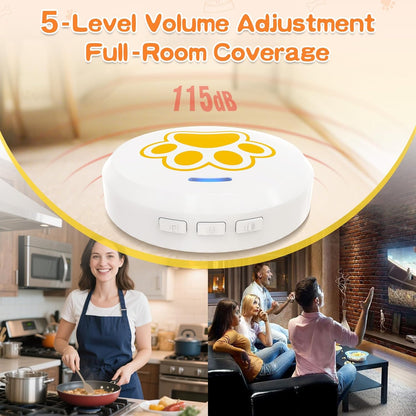 ChunHee Dog Training Bells for Door - Dog Door Bell for with 28 Custom Sounds | Dog Bell for Door Potty Training | Chew-Proof & Adjustable Volume (0-115dB) | Teach Puppies to Signal to Go Outside