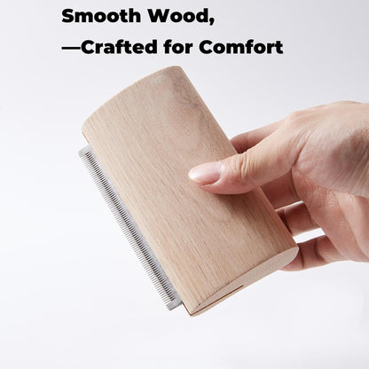 Pug Brushes for Shedding – Wooden Handle Dog Grooming Brush for Short Hair, Gentle Deshedding Tool for Small Breed Dogs, Daily Coat Care Comb for Fawn & Black Pugs at Home