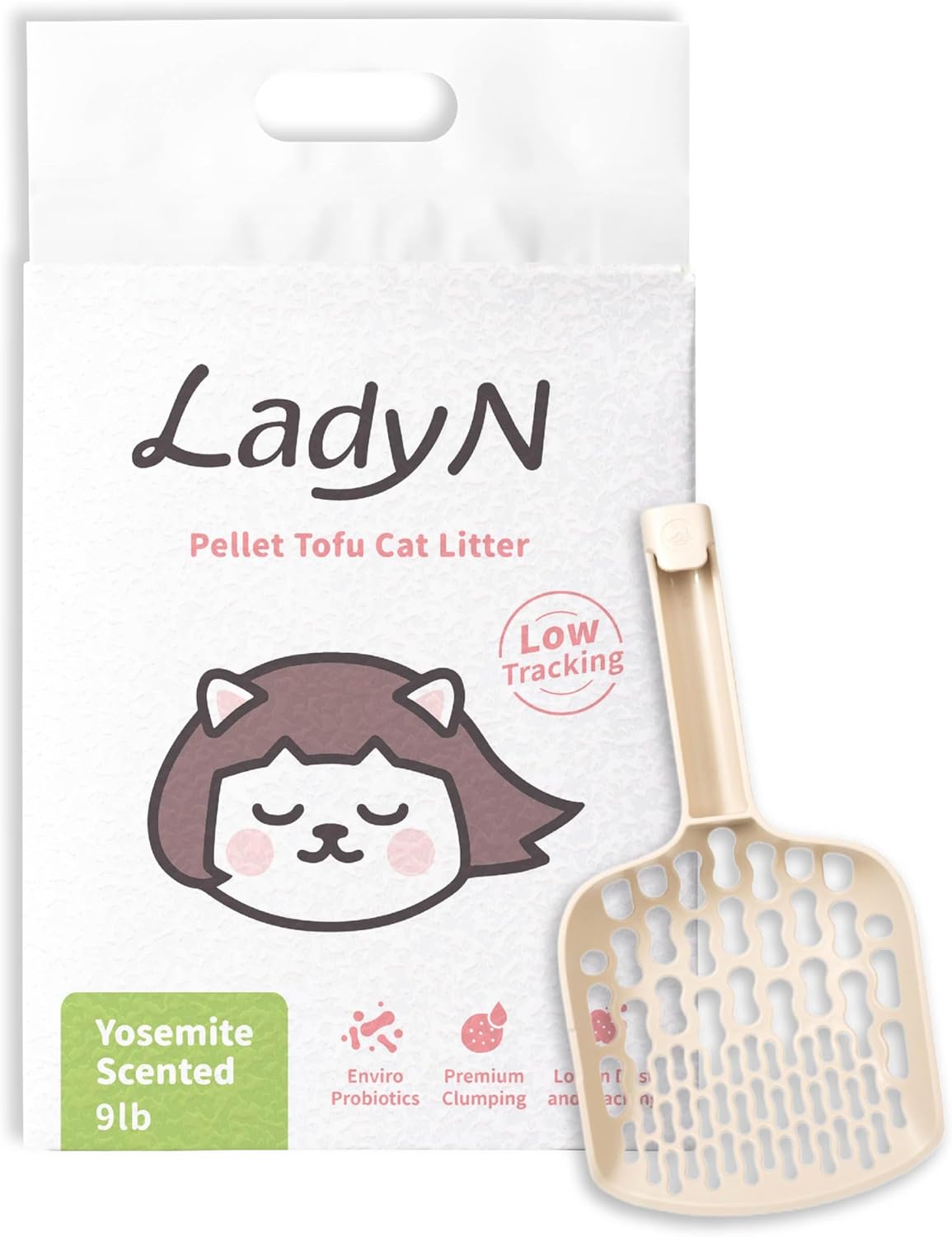 Fresh Forest Cat Kit – Yosemite Scented Tofu Pellet Litter 9lb + Infinity Scoop | Dust-Free, Low Tracking, Odor Control, Easy Cleanup