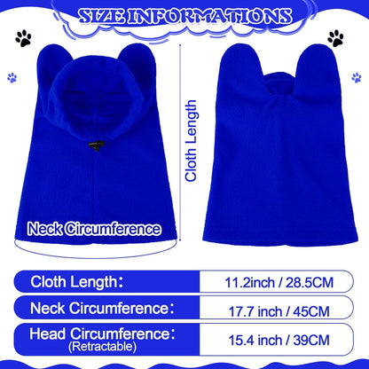 Winter Dog Hats Quiet Ears for Dogs Ear Muffs Pet Neck Warmer Scarf Hoodie Noise Protection Cover Beanie Head Wrap Costume for Pet Dog Cats(Blue,S)