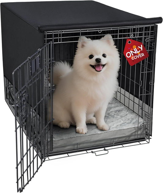 Explore Land Breathable Dog Crate Cover - 4 Sides Mesh Ventilation, Basic Pet Kennel Cover, All Sides Open, Universal Fit for 1 2 3 Doors 24 inches Wire Dog Crate