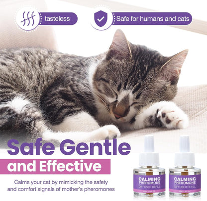 Cat Pheromones Calming Diffuser Refills 6 Packs, Calm Cat Pheromone Diffusers Refill Multicat Plug in Diffuser Relaxants for Cat Anxiety and Stress