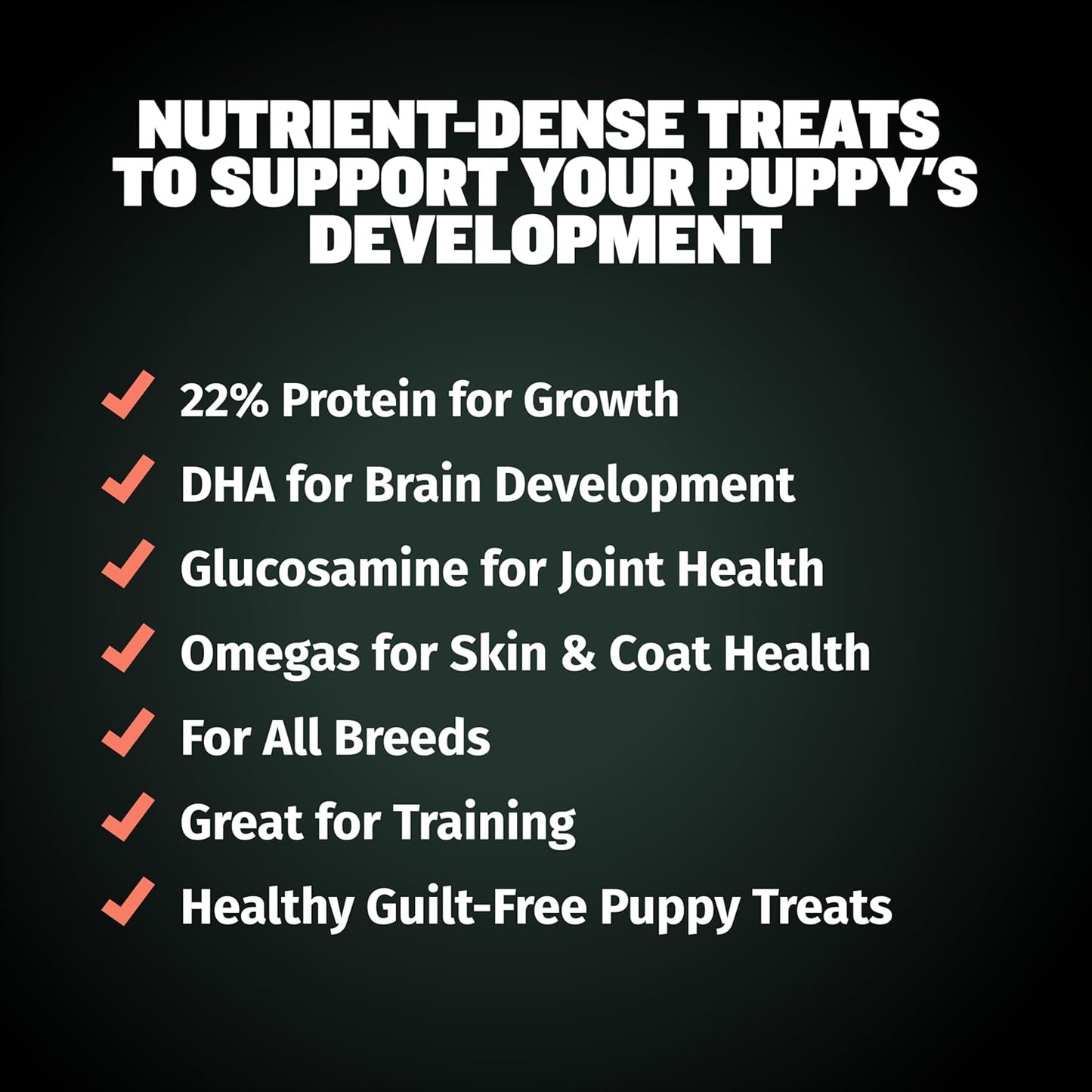 Bully Max Puppy Growth Lamb Dry Food 24/14 (5 lbs.) + Puppy Training Treats, Beef Flavor – for Small Dogs and Large Breed Puppies – Supports Healthy Growth, Training and Skin & Coat