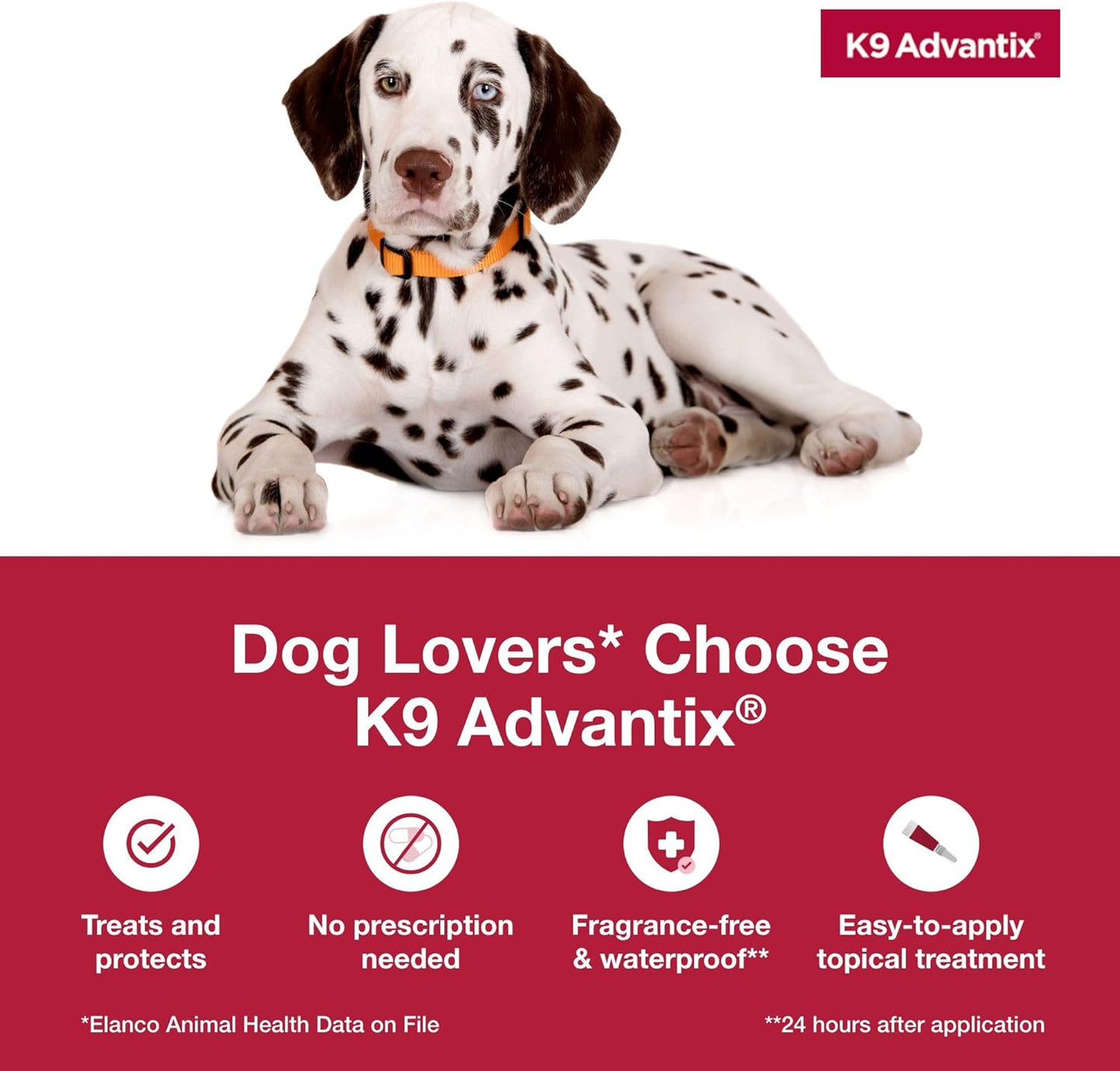 K9 Advantix Flea, Tick & Mosquito Prevention for Dogs 21-55 lbs. | Flea Drops for Large Dogs | Apply Monthly | 4 Treatments (Pack of 2)