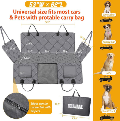 Back Seat Extender for Dogs-Large Space, Dog Car Seat Cover Hard Bottom Holds 420lb, Sturdy Backseat Extender for Dogs, Upgraded Material,Waterproof Dog Hammock for Car, SUV, Truck