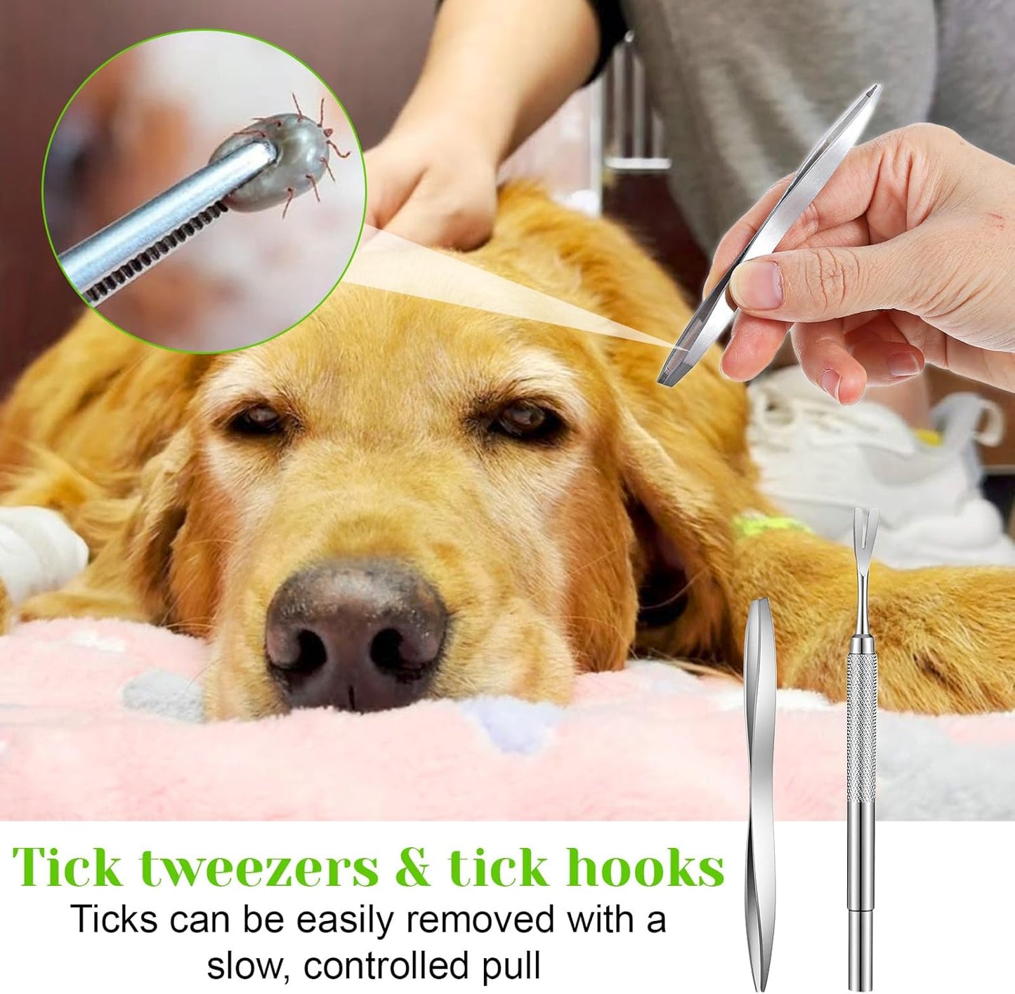 Tick Removal Tool For Dogs 8 In 1 With Storage Box Flea Comb Kit With Tweezers Stainless Steel Tick Tweezers Dog Grooming Combs Cat Comb For Removing Tangles And Knots For Dogs Cats Tick Flea Comb