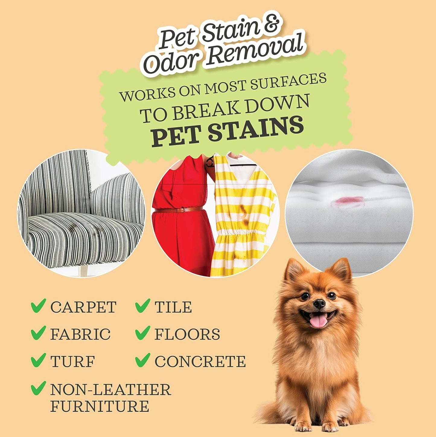 Lumi-Noble Pet Stain & Odor Remover Spray – enzyme cleaner for dog urine and poop carpet, Upholstery & Fabrics – Eliminates Cat Pee, Feces, Vomit & Tough Stains, Eco-Friendly, Vegan, Citrus Scent