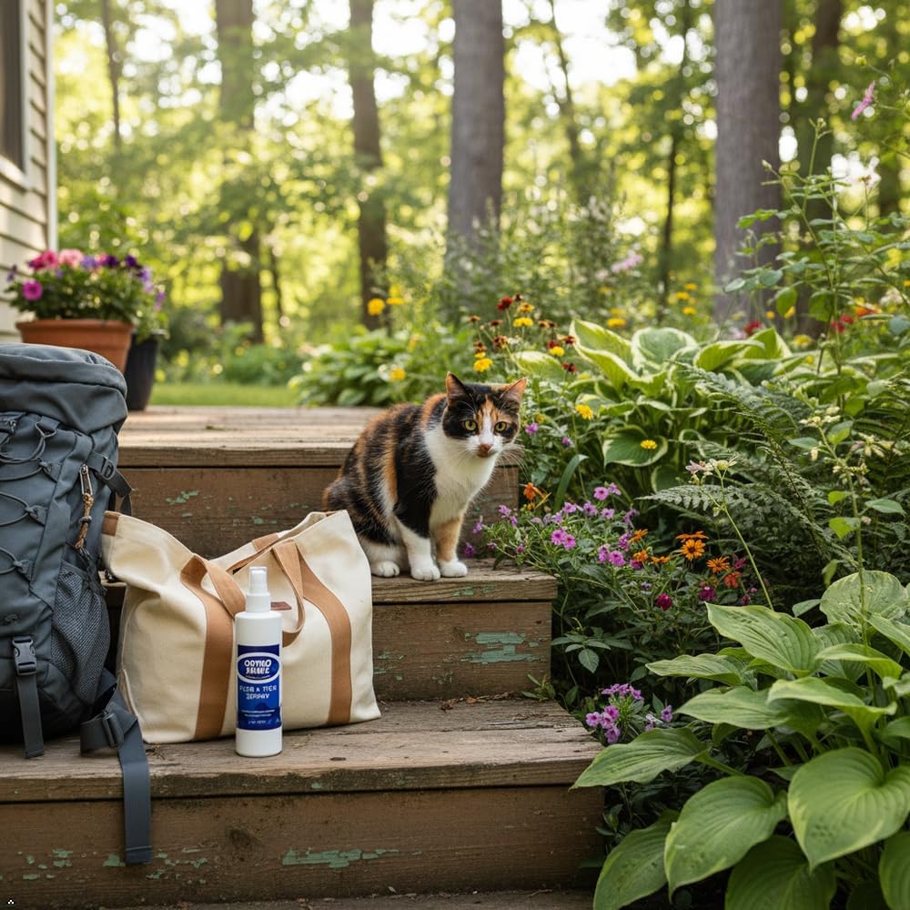 Flea & Tick Spray 8oz – All-Natural Citrus Oil Formula – Safe for Dogs, Cats, Puppies & Kittens – Protects Against Fleas, Ticks, Mosquitoes & Mites – Made in USA