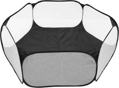 Gadpiparty Foldable Pet Playpen Hexagonal Polyester Mesh Tent Indoor Reusable Puppy Cat Small Animal Enclosure for Home Use