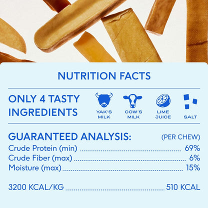 Native Pet Yak Cheese Himalayan Dog Chews - Long Lasting Dental Sticks for Medium Breeds – 100% All Natural Himalayan Yak Chews for Medium Dogs – Cheese Bone for Aggressive Chewers - 3 Per Pack