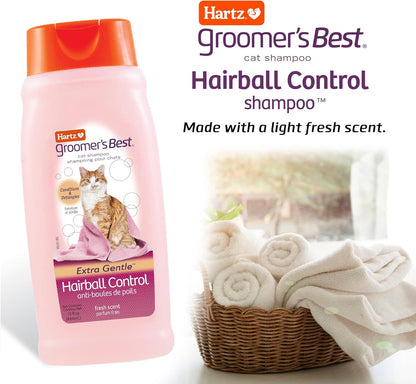 Hartz Groomer's Best Cat Shampoo, Extra Gentle Hairball Control, 15 Ounces
