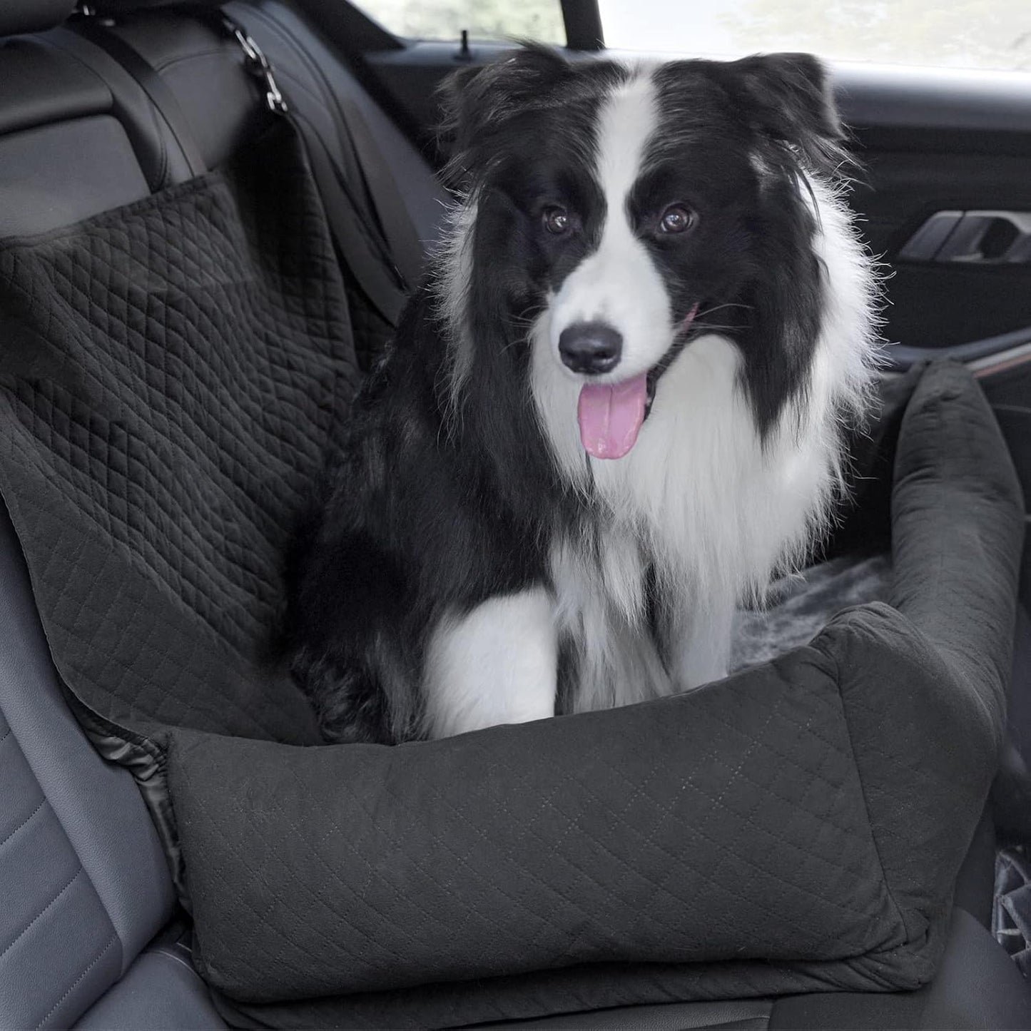 Dog Car Seat for Medium Large, Safe and Comfortable Dog Car Bed Medium Under 60lbs, Multipurpose Design Washable with Non-Slip Base