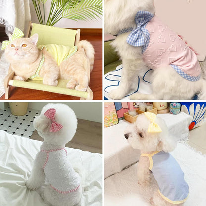 Dog Summer Clothes Puppy Heart Vest Shirt Breathable Pet Sleeveless Tank Top for Small Medium Dog Cat (Yellow, X-Large)