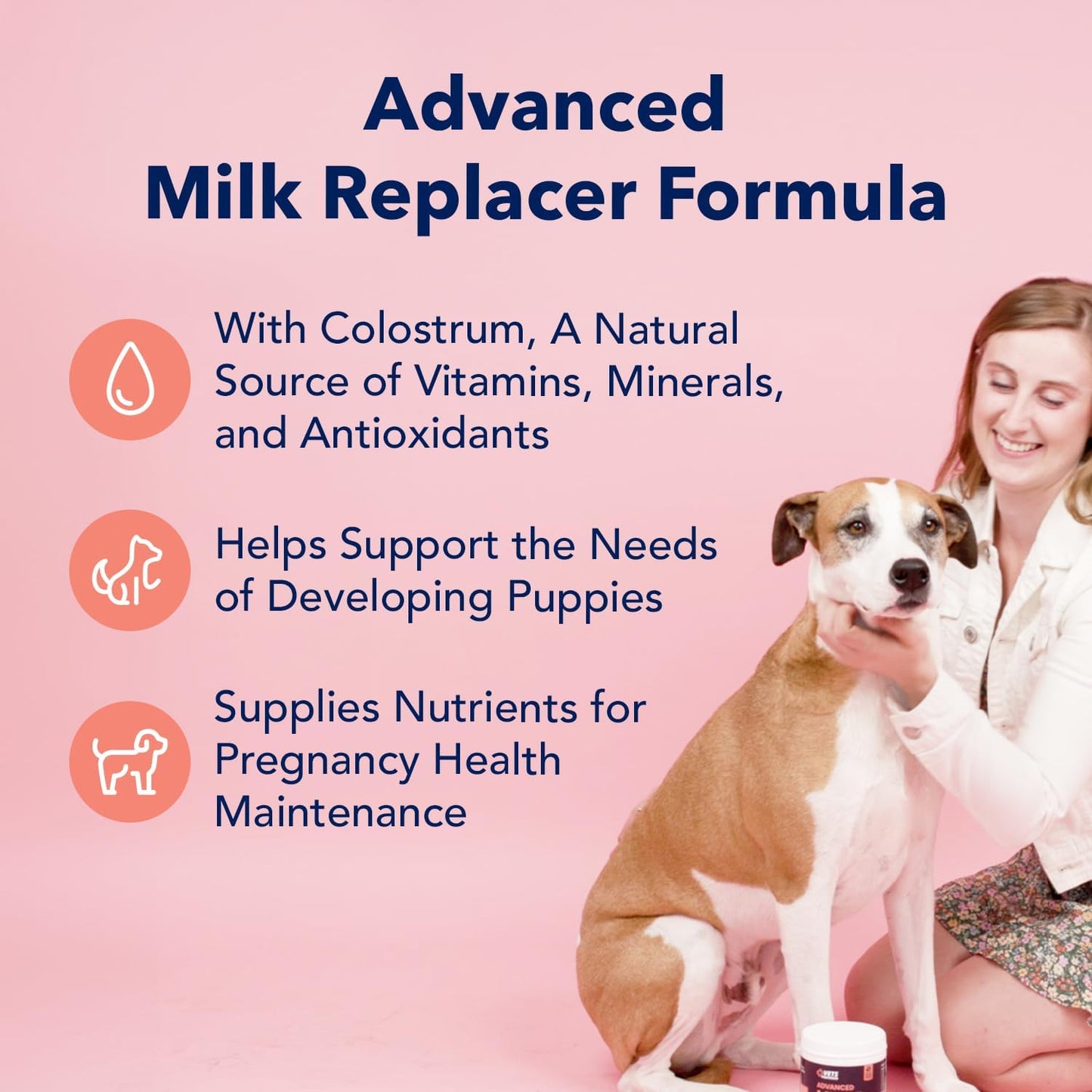Vets Preferred Puppy Milk Replacement Formula - Dog Milk Replacer Powder Supplement for Pregnant, Lactating, Aging Dogs - Enriched with Colostrum - Nutritious Nursing Formula for Puppies - 12 Oz