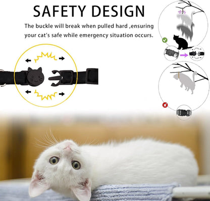 Cat Collar Breakaway with Bells,3 Pack Safety Adjustable Pet Collars,Ideal for Girl Boy Kittens. (White Yellow Pink)