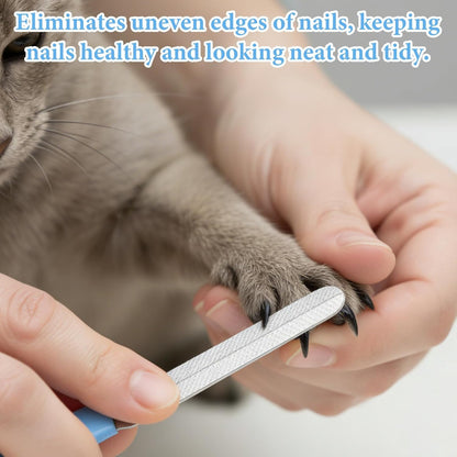 4Pcs Effective Pet Nail File Set, Professional Dog Nail Smoothing Tool, Metal Emery Boards for Dogs Cats Nails Small Large Breeds Puppies Toenails Rough Edges Grooming (Blue, Silver)