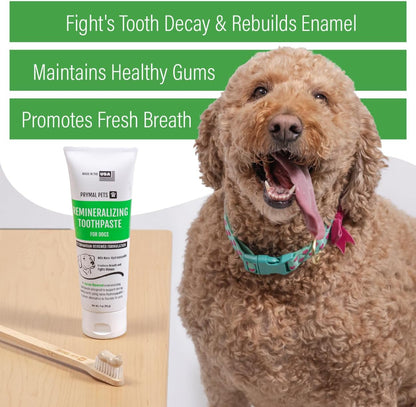 Remineralizing Dog Toothpaste with Nano-Hydroxyapatite – Bacon Flavor, Fluoride-Free & Safe to Swallow, Veterinarian Reviewed, Made in USA, Fights Plaque & Freshens Breath (4 oz)