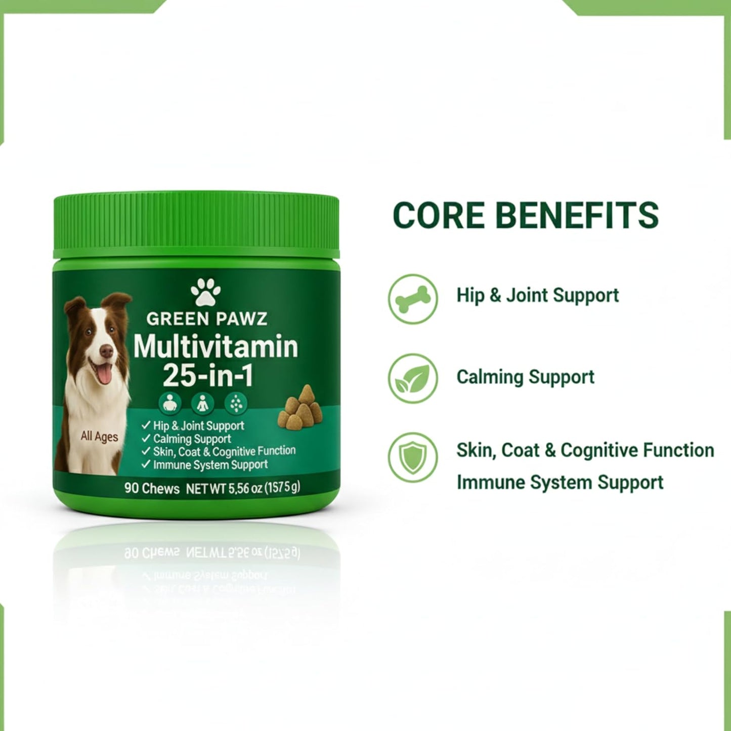 Dog Multivitamin – 90 Soft Chews for Hip & Joint, Skin & Coat, Digestion, Immunity – Glucosamine, Probiotics & Omegas – All Ages & Breeds – Chicken Flavor