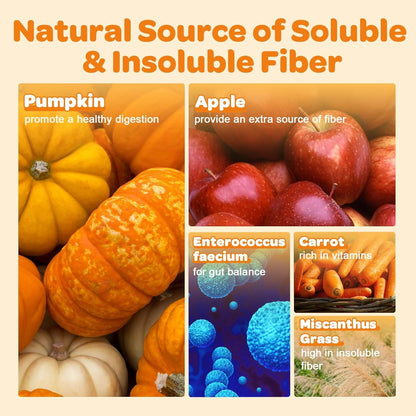 ZEBORA Pumpkin Powder for Dogs, Probiotics for Dogs Freeze Dried Chews Pumpkin Flavor