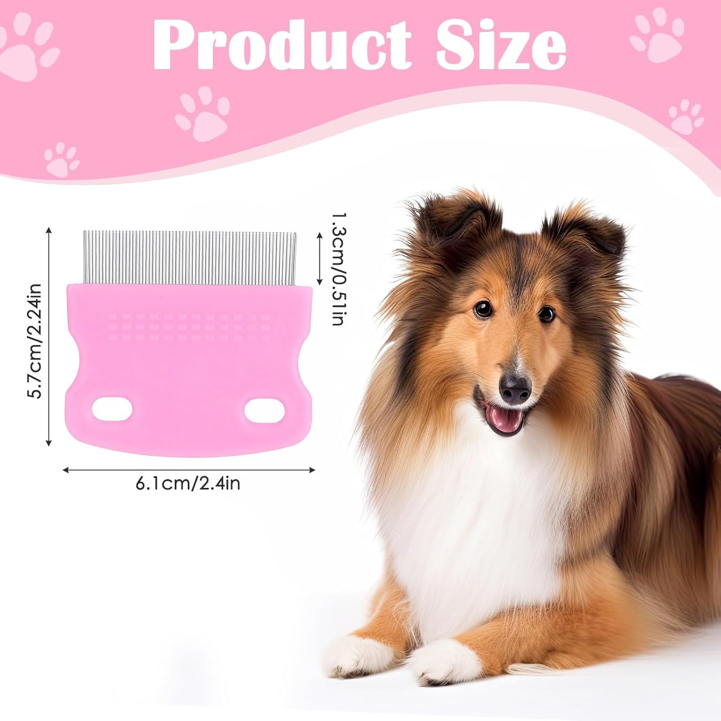 Dog Flea Comb for Dogs Tear Stain Remover, 4 Pack Pet Combs, Grooming Dog Comb, Stainless Steel Tear Stain Remover for Dogs, Lice Brush & Tick Combs