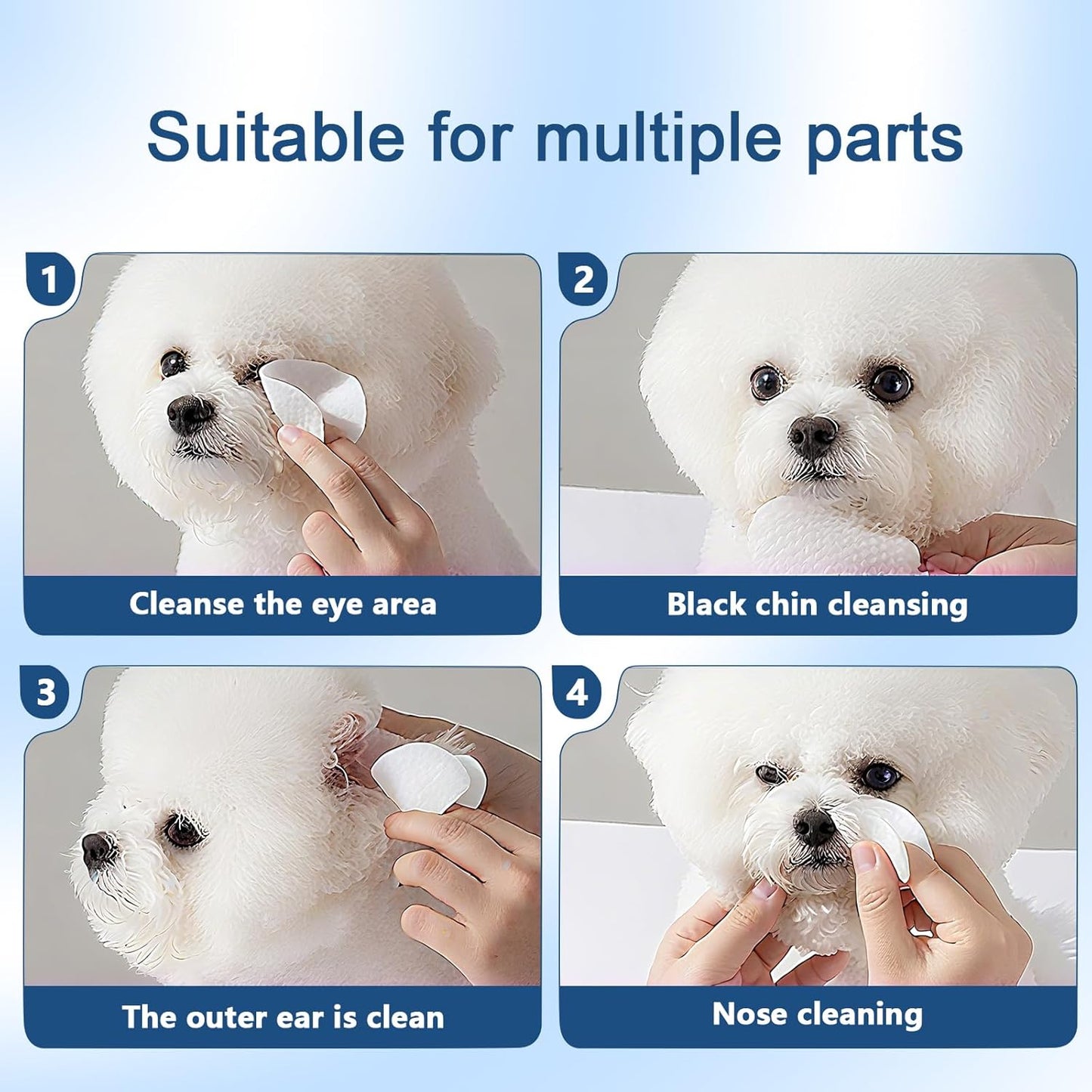 Pet Cleaning Wipes for Dogs and Cats, Tear Stain and Eye Discharge Removal, Coconut Oil Formula, 480Count