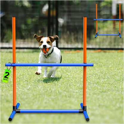 6Set Dog Agility Jumps Hurdle Course Training Equipment for Dogs, Indoor Outdoor Backyard Exercise Equipment
