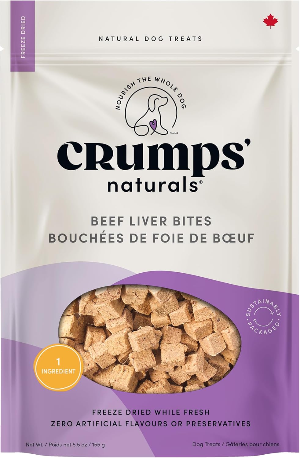 Crumps' Naturals Beef Liver Bites For Pets, 4.8-Ounce