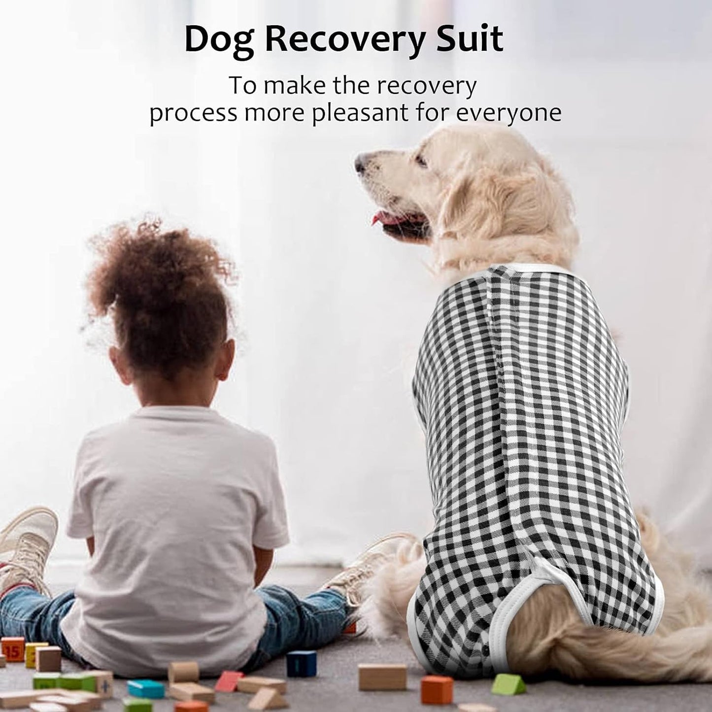 Kuoser Surgical Recovery Suit for Dogs Cats, Pet T-Shirt After Surgery Wear for Dogs, Dog Professional Recovery Suit Comfortable E Collar Alternative, Prevent Licking Onesies Pet Surgery Recovery Suit