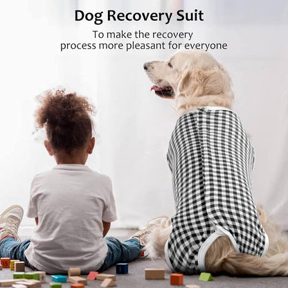 Kuoser Surgical Recovery Suit for Dogs Cats, Pet T-Shirt After Surgery Wear for Dogs, Dog Professional Recovery Suit Comfortable E Collar Alternative, Prevent Licking Onesies Pet Surgery Recovery Suit