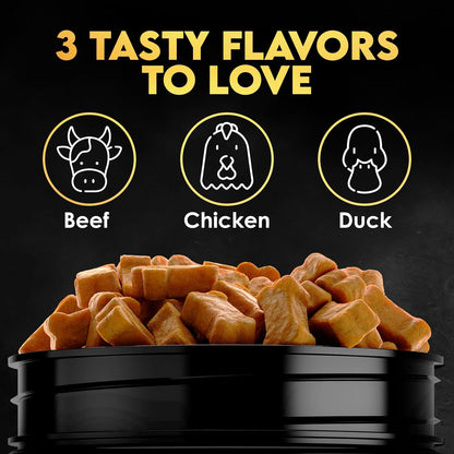 11-in-1 Muscle Gain Chews - Weight Gain Supplements for Dogs with High Protein & Amino Acids - Premium Muscle Builder for Bully & All Breeds - Healthy for Puppies - 150 Chews - Chicken