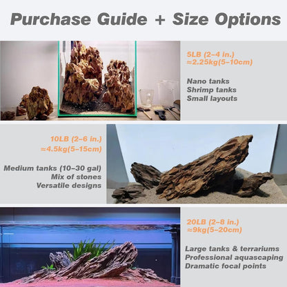 Unocho Aquarium Stone Rocks Dragon Stone 10lb Aquarium Décor Rocks Aquascaping Stone Fish Rocks for Aquariums Landscaping Model Tank Decoration Paludarium Amphibian Enclosures(2-6 inches)
