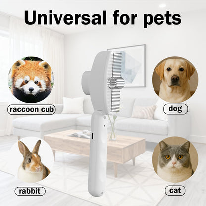 Beauty Steam Brush, Pet Spray Brush for Cats and Dogs, Suitable for Long-haired and Short-haired Pets, Massaging and Grooming Steam Dog Brush, Cat Grooming Tool with Leave-in Serum