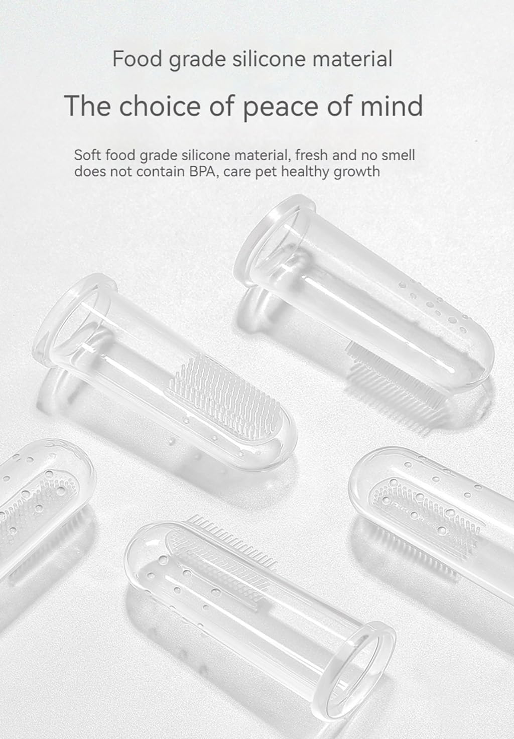 6 Pack Pet Finger Toothbrush for Dogs & Cats - Vet-Recommended Soft Silicone Bristles Dog Dental Care Kit, Cat Dental Hygiene Supplies, Plaque Remover for Puppy Kitten & Adult Pets(6 Colors)