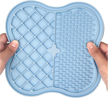 Lick Mat for Dogs, Dog Lick Mat, Cat Lick Mat, Dog Lick Mat with Suction Cups, Dog Licking Mat, Dog Peanut Butter Lick Pad, Puppy Lick Mat, Slow Feeders (Blue, 8.27in)