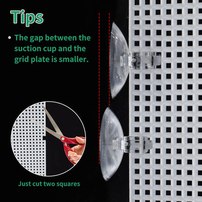 Cuyacili 2 Pack Fish Tank Divider, Plastic Grid Cuttable Grid Plate Fish Separator with 12 Suction Cups DIY Designed Clear Easy to Bent 10 * 13in