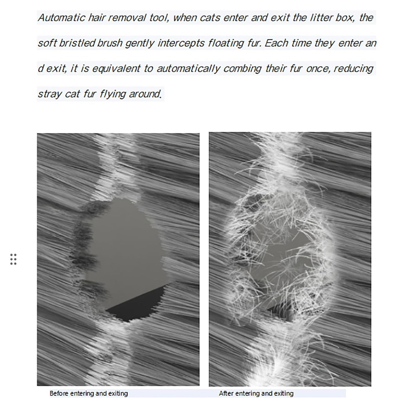 Cat Litter Box Door Brush Floating Hair Removal Cat Grooming Brushs For Shedding Convenient Universal Fur Brush Door tool