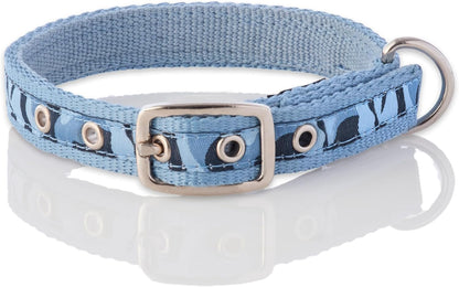 Remy II - The Recycled Ribbon Collar, Adjustable Pet Dog Collars for Small, Medium, Large Dogs and Puppy, Navy Camo, X-Large