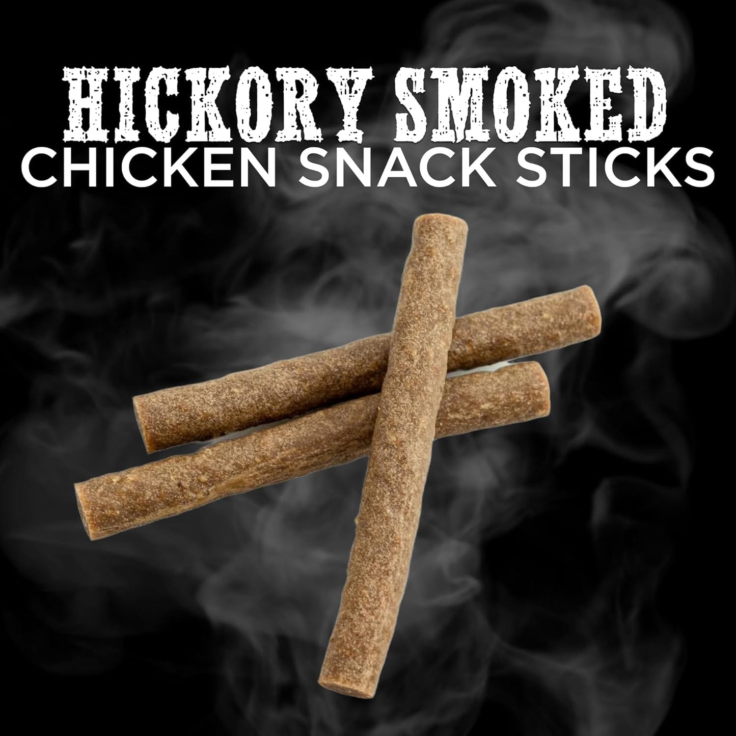 Premium Hickory Smoked Chicken Quick Sticks - 6 Inch, 8 Count (Pack of 2) - No Additives, 100% Natural, Collagen, All Breeds
