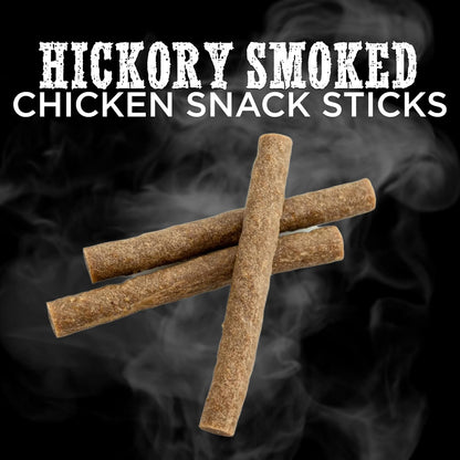 Premium Hickory Smoked Chicken Quick Sticks - 6 Inch, 8 Count (Pack of 2) - No Additives, 100% Natural, Collagen, All Breeds
