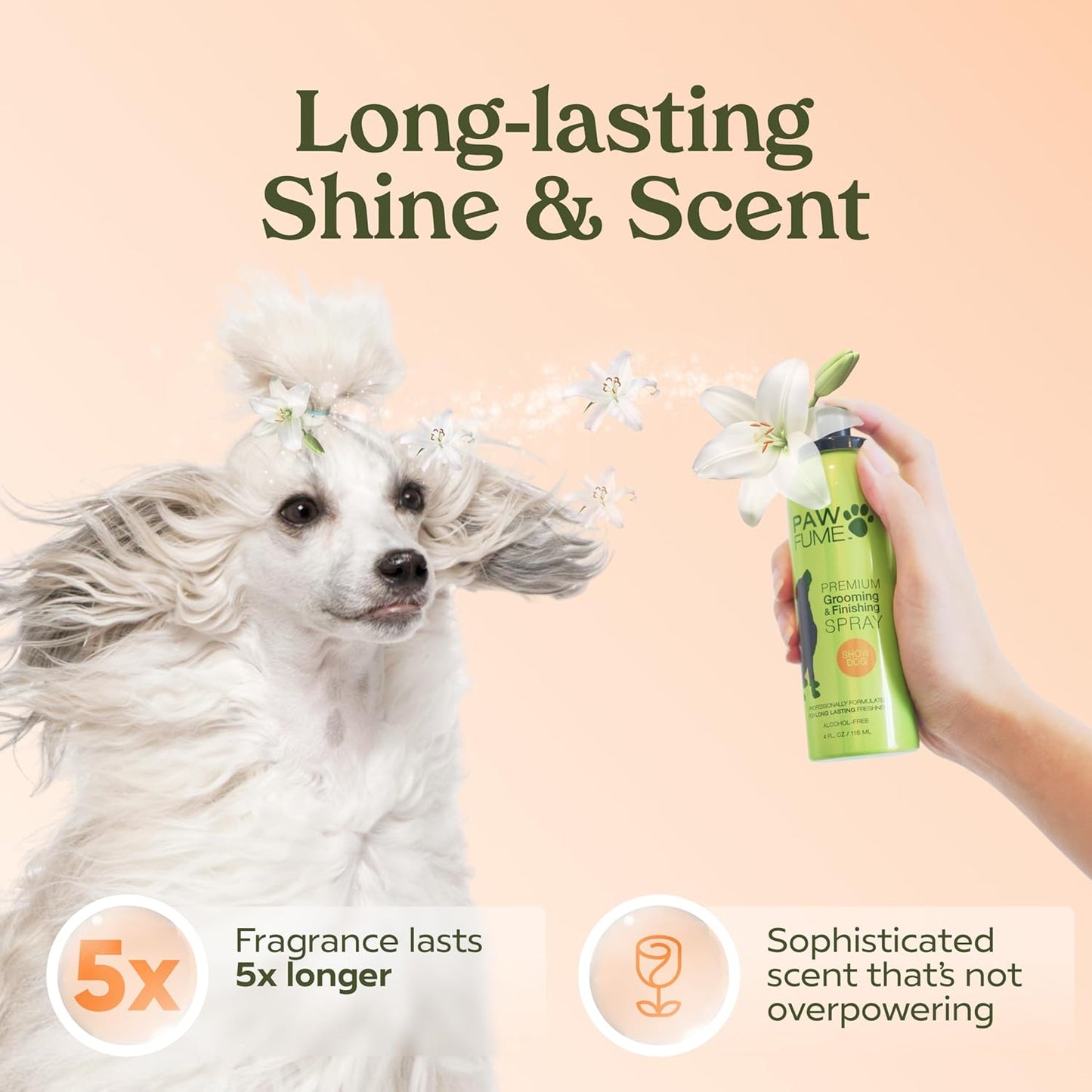 PAWFUME Dog Perfume Spray Long Lasting Scent for Grooming, Show Dog, 1-Pack – Keep Your Pup Fresh All Day – Hypoallergenic, Alcohol-Free, Detangling Formula – Moisturizing Pet Cologne Spray for Dogs