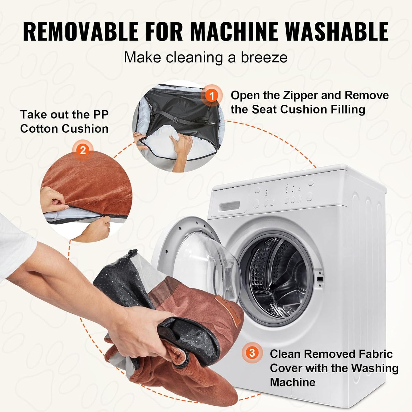 VEVOR Dog Car Seat, Waterproof Dog Booster Seat for Car with Side Handles and a Storage Pocket, Clip-On Safety Leash and PP Cotton Filling, Vehicle Bed for Small Dogs up to 25lbs, Gray