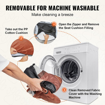 VEVOR Dog Car Seat, Waterproof Dog Booster Seat for Car with Side Handles and a Storage Pocket, Clip-On Safety Leash and PP Cotton Filling, Vehicle Bed for Small Dogs up to 25lbs, Gray