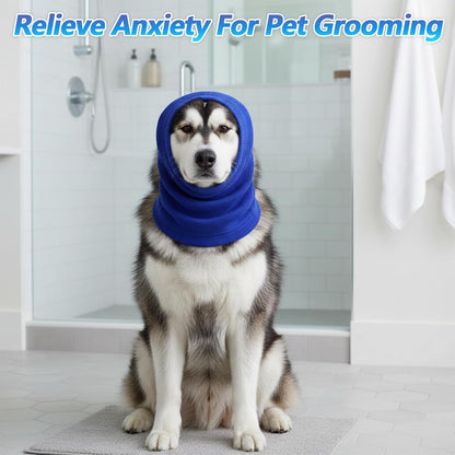 Dog Ear Muffs, Stretchy Hoodie for Dog, Non-Noise Blue Dogs Ear Muffs for Neck Warmer Bath Drying Noise Protection
