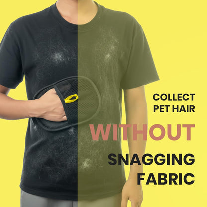 DELOMO Electrostatic Pet Hair Removal Glove: Pet Hair Mitt Glove for Cats & Dogs, Reusable Magic Brush Pet Hair Remover Glove for Couch, Carpet, Furniture, Car Seat & Clothing