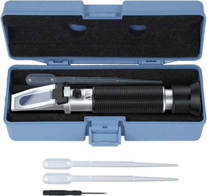 AUTOUTLET Refractometer Saltwater Aquarium for Seawater,Pool,Tank,Testing,Marine Fishkeeping, 0-100PPT & 1.000-1.070 Salinity Tester with ATC Function Hydrometer Specific Gravity Salinity Meter Kit