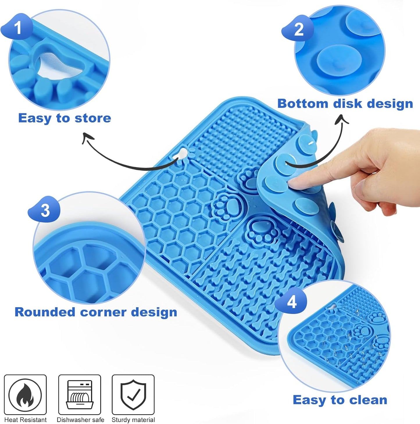 Lick Mat for Dogs, Dog Lick Mat with Suction Cups and Pet Eye Wipes for Dogs, Natural Dog Wipes for Paws and Butt