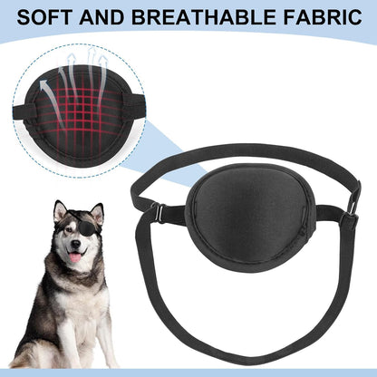 3 PCS Dog Eye Patch - Protective Cover for Injuries,Post-Surgery Recovery,Adjustable Eye Patch for Small Dogs & Cats