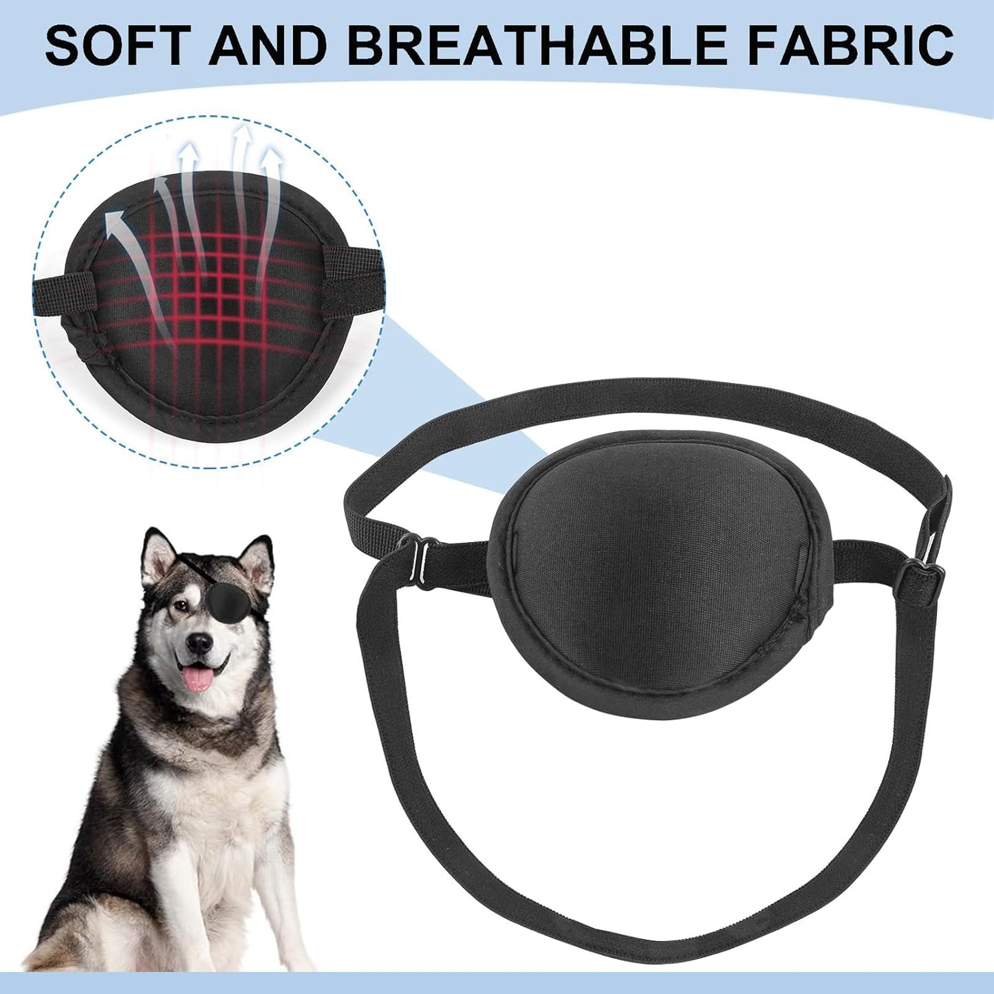 3 PCS Dog Eye Patch - Protective Cover for Injuries,Post-Surgery Recovery,Adjustable Eye Patch for Small Dogs & Cats