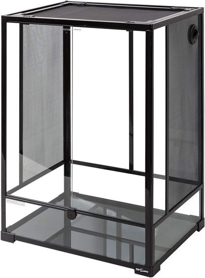 REPTI ZOO 24" x 18" x 36" Reptile Tall Glass Terrarium Rainforest Habitat Double Hinge Door with Screen Ventilation 67 Gallon Reptile Terrarium Easy Assembly
