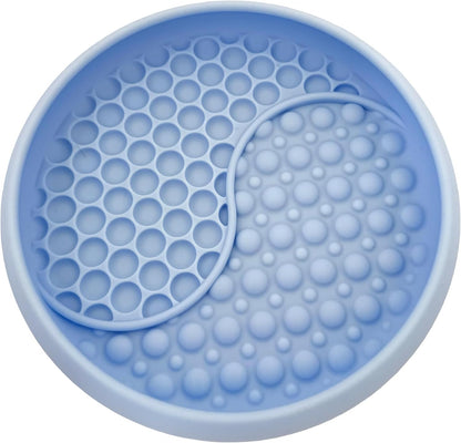 YAMI Bowl Lick Mat for Dogs & Cats, Slow Feeder Bowls, Cat Slow Feeder, Dog Enrichment Toys with Suction Cup for Anxiety Relief, Food-Grade Silicone, Dishwasher Fit, for All Breed (Light Blue)
